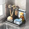 Kitchen Storage Sponge And Dishcloth Rack With Detachable Drain Tray Design For Bathroom Toilet Living Room