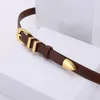 Classical Men Thin Belts for Women Designer 2.5cm Width Waistband Ceinture Luxe Fashion Quiet Womens Belt Black Brown Leather Hg095