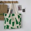 Designer tas Groene boodschappentas canvas tas opvouwbare draagbare ritssluiting draagtas enkele schouder grote capaciteit boodschappentas mode