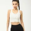 Grote maat sportbeha vaste één cup hoge sterkte schokabsorberende fitness running ritssluiting yoga pak vest loewe tanktop