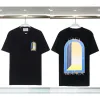 Homens camisetas Designer Tees Rainbow Cogumelo Carta Imprimir Manga Curta Tops Algodão Solto Homens Mulheres Camisa