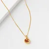 Pendant Necklaces Pomegranate Necklace with Niche Design Plated with 18k Gold Zircon Elegant and Luxurious Pendant Versatile Collarbone Chain M7mk