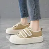 Women Casual Shoes Solid Round Toe Hook and Loop Blue Black Khaki Women Trainers Sport Sneakers Size 36-40