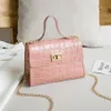 Bags for Women 2021 New Crocodile Pattern Handbag PU Fashion Shoulder Bag Chain Lock Messenger Bag Small Square269x