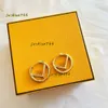 Golden Women Men JewLery Gold Hoop Earring Retro Ring Pendant F Engagement Ear Stud Designer örhängen smycken 2024