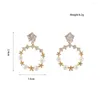 Dangle Earrings Lanfloraファッションジルコンリース女性パール銅合金工場バルク卸売価格