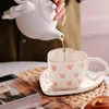 Tasses en forme de coeur tasse à café en céramique avec soucoupe 250 ml verres créatifs pour la fête des mères de la Saint-Valentin