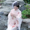 Etniska kläder kvinnors japanska traditionella kimono vintage stil lång klänning rosa blommig formell yukata pografi cosplay slitage