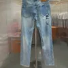 Jeans da uomo Designer marchi di stilisti lk Famiglia per uomo Ricamo Letter Cabinet Sollevamento sincronizzato Piccolo tubo dritto Slim Fit Pantaloni di fascia alta UI3X