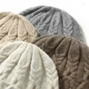 Berets Cashmere Chapéu Outono / Inverno Feminino High-End Cor Sólida Malha Ao Ar Livre Quente Jacquard Pescador Casual