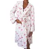 Vêtements de nuit pour femmes Femmes Y2K Robe Floral Print Col Châle Ouvert Peignoir avec ceinture Chemise de nuit Loungewear pour El Spa Party