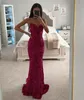 Różowa syrenka na balu kochanie brokatowe cekiny wieczorowe eleganckie backless sukienki