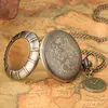 Pocket Watches Vintage Bronze Roman Numal Marker Quartz Watch With Necklace Movement Gift Pendant Clock för Mlae Kids Relogio Saati