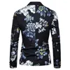 Herenjassen Bloemenprint Blazer Lange mouwen Revers Eén knop Formeel pak Jack Mannelijke zakelijke bruiloft Uitloper Jas Tops