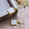 Pendientes colgantes Natural Hetian Jade Jue Suet geométrico cuadrado moda hermoso gancho para la oreja estilo étnico Vintage para mujer