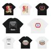 Designer pour hommes T-shirt RHUDE LETTRE IMPRIMÉ TSHIRT SUMME PLAQUE COTTON T-shirts Casual Shirt Short à manches courtes Hip Hop Streetwear White Clothe