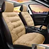 Housses de siège de voiture Ers 5 couleurs P Coussin chaud d'hiver Coussin antidérapant doux Épais Veet Er Motive Accessoire d'intérieur Drop Delivery Automobiles Dhwpx