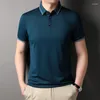 Polos pour hommes Top qualité été marque concepteur couleur unie mode polos pour hommes à manches courtes décontracté hauts vêtements de mode