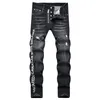 24SS Jeans Mens Congend Slim Fit Massioner مصمم أزياء مستقيمة الساقين المغسول على السراويل الدنيم السراويل المغطاة بالوزنال هوب هوب سراويل 1022