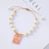 Strang Produkt Single Love Rice Ball Hängende Tag Stahl Armband Weibliche Böhmische INS Verkauf Süßwasser Perle Fema