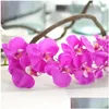 Decorative Flowers Wreaths Artificial Phalaenopsis Latex Orc Real Touch For Home Wedding Mariage Decoration Fake Flores Accessorie Dh7Up