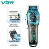 Máquina de cortar cabelo vgr combo kits máquina de cortar cabelo barbeador elétrico cabelo profissional para homens recarregável sem fio máquina de corte de lítio yq240122