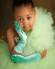 Girl Dresses 2024 Mint Crystals Flower Ball Gown Beaded Vintage Little Peageant Birthday Christening Dress Gowns