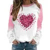 Dameshoodies Valentijnsdag Sweatshirt zonder capuchon met lange mouwen Heldere fleece top Dames joggingoutfits Set Grote jongens hoodie met rits