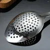 Cucchiai da zuppa da 2 pezzi in acciaio inossidabile che servono utensili ergonomici piccoli da cucina riutilizzabili con intaglio