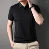 Polos Męskie T-shirt Lapel Youth Summer Jacquard bezproblemowy cienki odzież swobodne mecz męskie topy tee s6044