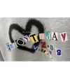 Zv Женская дизайнерская толстовка с надписью Love Letter Printing Вышивка Свитер Внутренний флисовый свитер Zadig с капюшоном