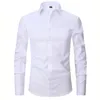 Men French Cuff Dress Shirt Cufflinks White Long Sleeve Casual Buttons Male Brand Shirts Regular Fit Clothes 240123