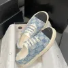 Kvinnors designer sneaker casual blå denim check skor lyxiga duk sneakers kvinnor sko sport tränare sneakers guld hårdvara bokstäver gummi sula bomullsskor