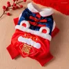 Ropa para perros Traje Tang Ropa para mascotas Suéter de invierno Ropa de año chino Cheongsam rojo Teddy Than Bear Dress