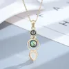 Orecchini pendenti in argento sterling S925 con goccia per le donne Conchiglia di abalone Gioielli vintage Cerchio di fidanzamento per matrimonio Regali