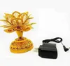 Lampade da scrivania Lampada di loto a led colorata Macchina del Buddha Forniture buddiste di batteria plug-in a doppio uso LED Fiore di loto Decorazione di nozze romantica YQ240123