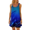 Casual Dresses Fashion Vestidos Cortos Women's Summer Beach Print ärmlös söt Sling Dress Feminine Ropa Mujer Juvenil