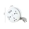 Nya andra hushållsapparater EU US UK AU Plug Round Universal Power Strip Portable Extension Cord Socket Plug med 3 USB Phone Charger Cable Smart Home