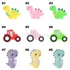 Bebê silicone mordedores acessórios recém-nascidos mordedor bebês criança animal chupeta chupeta personalizado elefante vaca carro dinossauro molar treinamento bpa livre m4301