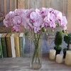 Flores decorativas 2024 moda orquídea artificial diy borboleta buquê de flores de seda phalaenopsis casamento decoração para casa