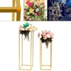 Dekorativa plattor 2 st metallgolvstativ geometrisk vas kolonn rack guld bröllop mittstycke dekor väg blommor 80 cm 100 cm