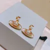 Designer Stud Earrings Viviane Luxury Women Fashion Jewelry gold Earings Metal Pearl Earring cjeweler Westwood Woman 265