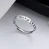 Bandringen Chaosheng Sterling Zilver Lucky Ring Eenvoudige textuur Ins Gepersonaliseerde Mode Wijsvinger Ring Vrouwelijke Dtks