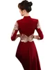 エスニック衣類中国語スタイルのブライダルトーストチョンサムドレス風の赤い伝統的なキパオヴィンテージウェディングエレガントなイブニングパーティードレス
