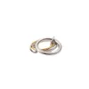 Anello Rng del designer Spinelli Anello con abbinamento di colori ad incastro Anello a tre anelli Acciaio al titanio placcato oro 18 carati