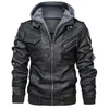 Ny herrskinnjacka Autumn Leisure Motorcykel PU JACKE Cykel läderjacka