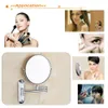 Mirrors Rotatable Bathroom 10x Magnifying Round Folding Shaving Makeup Mirror Home Clear Double Sided Decorative Wall Mount Easy Install