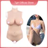 Acessórios de fantasia Ternos de corpo de silicone Apertado Inserível Vagina falsa E Cup Big Tits Fullbody One-piece para Dragqueen Transgênero com PEITO