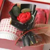 Dekorativa blommor Creative Mini Sticked Flower Bouquet Hand Woven Tulip Sunflower Crocheted Crafts Valentine's Day Gifts Decorations