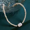 Necklaces Irregular Square Baroque Pearl Choker Necklace for Women Small Size Real Natural Freshwater Pearl Short Collar Necklace Wedding
